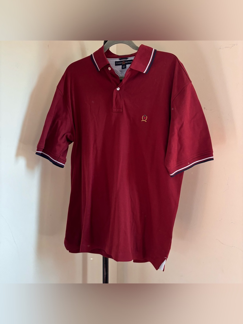 Tommy Hilfiger Men's Burgundy Polo with Contrast Trim